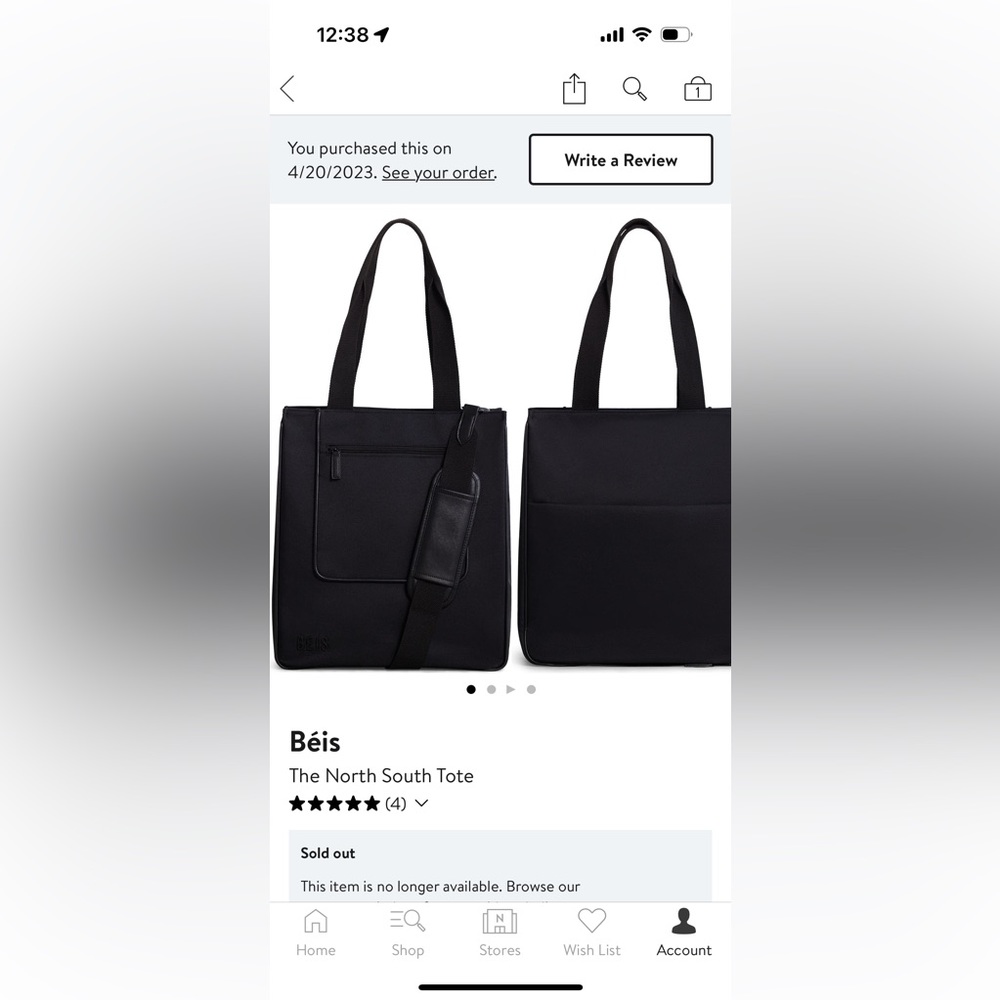 BEIS North to South Tote in Black